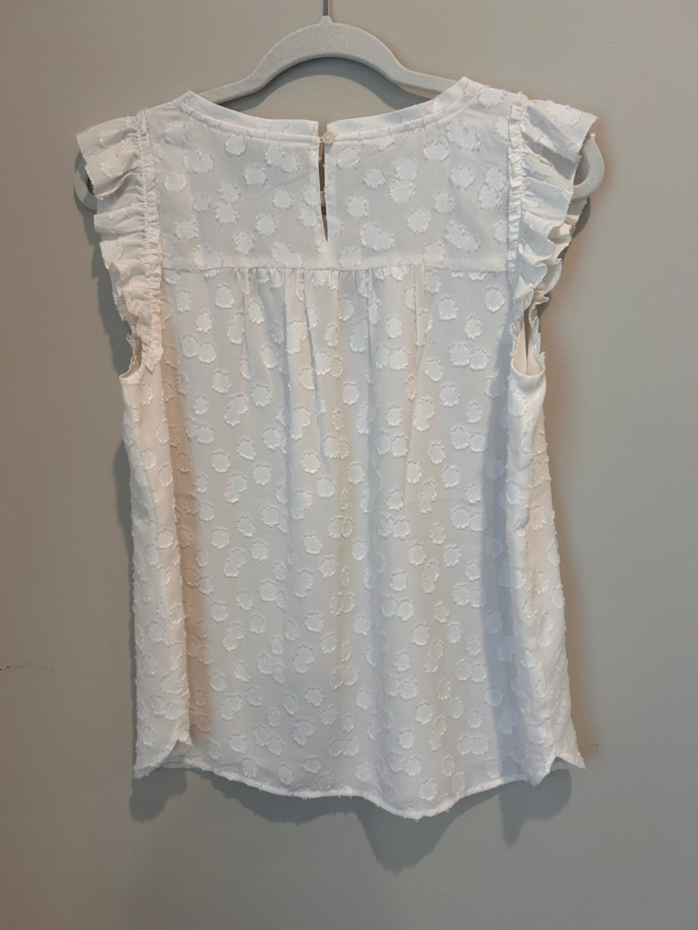 LOFT Cream Flocked Spot Blouse Size S - Picture 2 of 4
